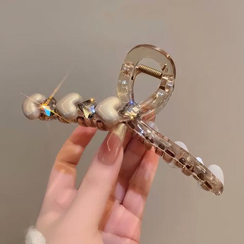 Hair Claw Clips, Zinc Alloy, with Acrylic, handmade, for woman & with rhinestone 