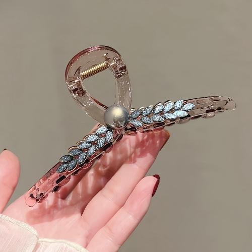 Hair Claw Clips, Zinc Alloy, with Plastic & Plastic Pearl & Acrylic, plated & for woman & with rhinestone 