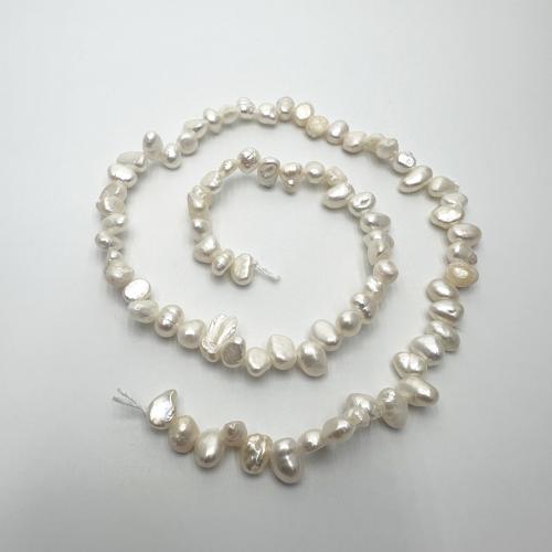 Baroque Cultured Freshwater Pearl Beads, irregular, DIY & top drilled, white, 4-5mm Approx 37 cm 