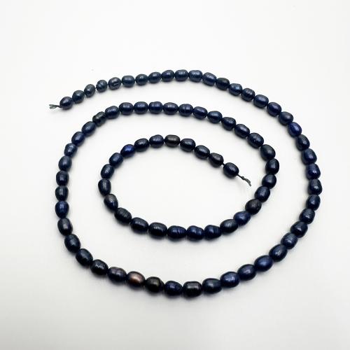 Rice Cultured Freshwater Pearl Beads, DIY, black, 3-4mm Approx 37 cm 