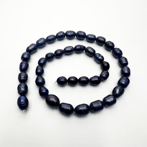 Rice Cultured Freshwater Pearl Beads, DIY, black, 7-8mm Approx 37 cm 