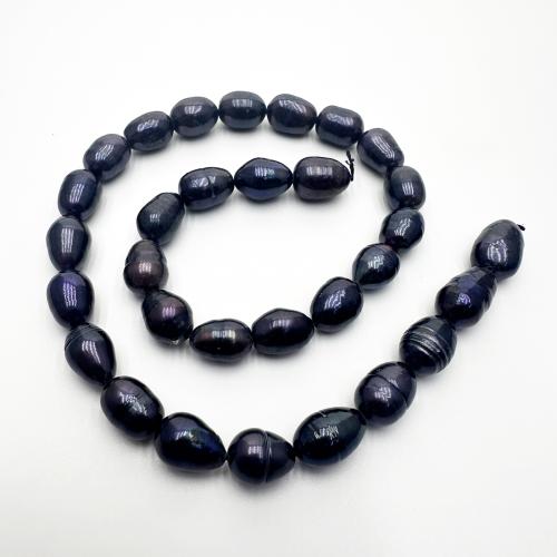 Rice Cultured Freshwater Pearl Beads, DIY, black, 8-9mm Approx 37 cm 