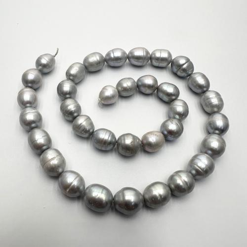 Rice Cultured Freshwater Pearl Beads, DIY, grey, 10-11mm Approx 37 cm 