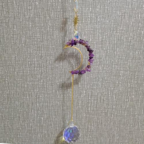 Hanging Ornaments, Amethyst, with Zinc Alloy, handmade, for home and office Approx 35-37 cm 