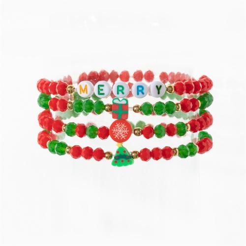 Plastic Jewelry Bracelet, 4 pieces & Christmas Design & fashion jewelry & for woman Approx 18 cm [