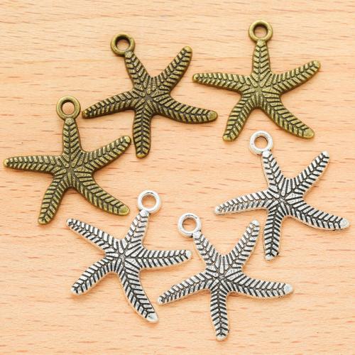 Colgantes de estrella de aleación de cinc, aleación de zinc, Estrella de Mar, chapado, Bricolaje, más colores para la opción, 25x24mm, 100PCs/Bolsa, Vendido por Bolsa