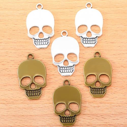 Colgantes de Aleación de Zinc en Forma Calavera, chapado, Bricolaje, más colores para la opción, 35x22mm, 100PCs/Bolsa, Vendido por Bolsa