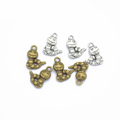 Zinklegierung Tier Anhänger, Schlange, plattiert, DIY, keine, 16x13mm, 100PCs/Tasche, verkauft von Tasche