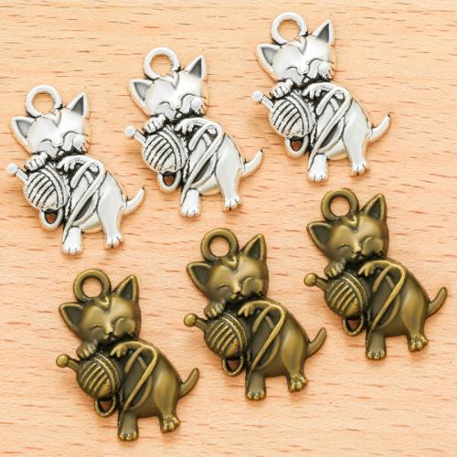 Pendentifs animaux en alliage de zinc, chat, Placage, DIY, plus de couleurs à choisir Vendu par sac