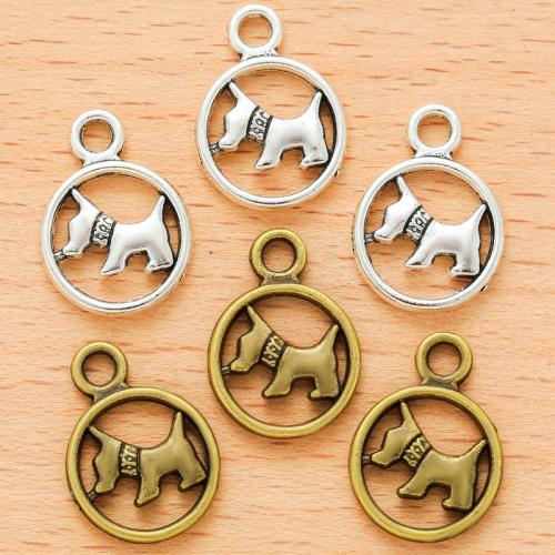 Zinklegierung Tier Anhänger, Hund, plattiert, DIY, keine, 19x14mm, 100PCs/Tasche, verkauft von Tasche