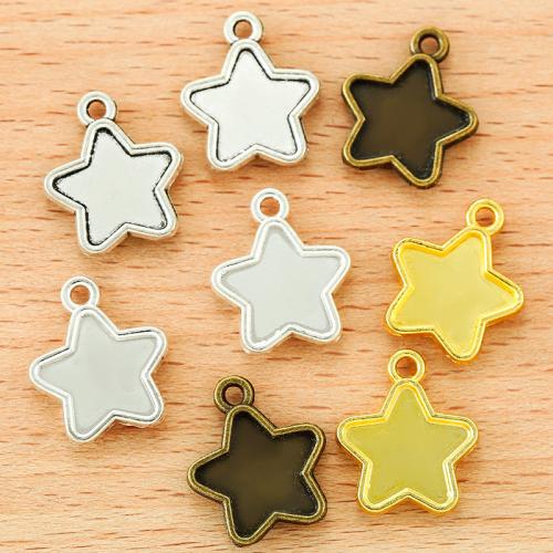 Zinc Alloy Pendant Cabochon Setting, Star, plated, DIY 