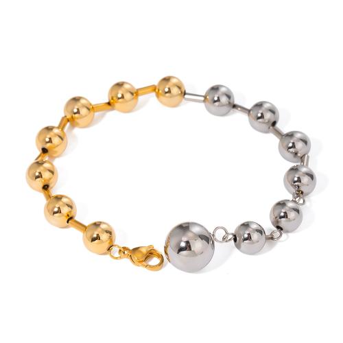 Stainless Steel Chain Bracelets, 304 Stainless Steel, fashion jewelry & for woman & two tone Approx 19 cm 