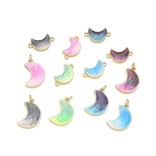 Gemstone Pendantifs en laiton, avec Opale, lune, Placage, DIY & styles différents pour le choix, plus de couleurs à choisir, Vendu par PC