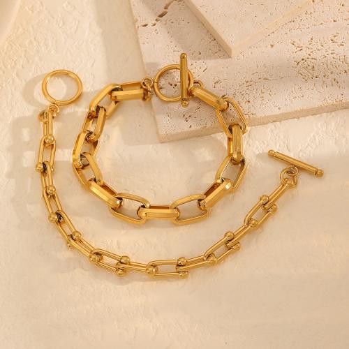 Acier titane bracelet, Placage de couleur d'or, styles différents pour le choix & pour femme, plus de couleurs à choisir, Vendu par PC