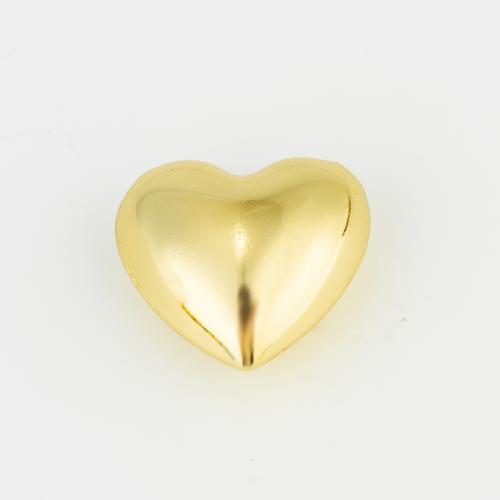 perla de cobre, metal, Corazón, chapado en color dorado, Bricolaje, 25x23x13mm, Vendido por UD