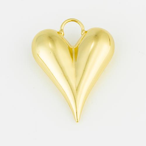 Pendentifs de coeur en laiton, Placage de couleur d'or, DIY Vendu par PC