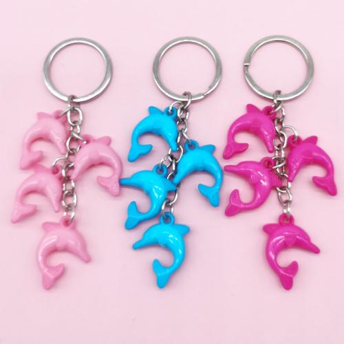 Acrylic Key Chain, with Zinc Alloy, Dolphin, portable & Unisex 115mm 