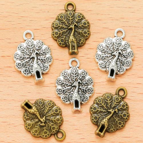 Zinc Alloy Animal Pendants, Peacock, plated, DIY 