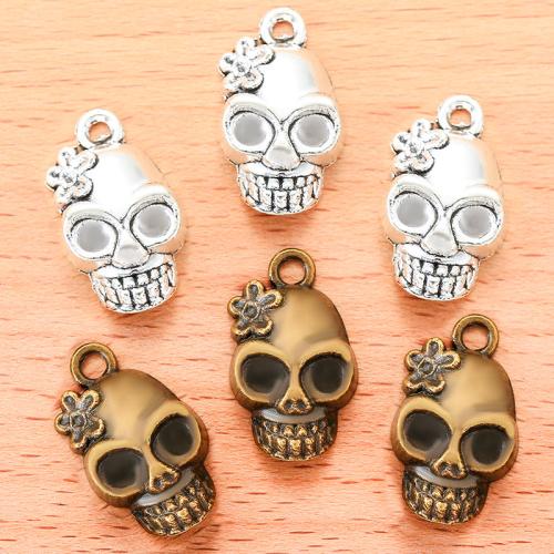 Colgantes de Aleación de Zinc en Forma Calavera, chapado, Bricolaje, más colores para la opción, 22x13mm, 100PCs/Bolsa, Vendido por Bolsa