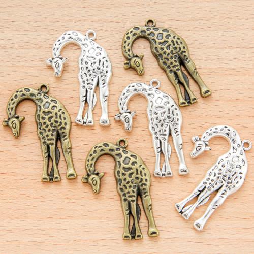 Pendentifs animaux en alliage de zinc, Girafe, Placage, DIY, plus de couleurs à choisir Vendu par sac