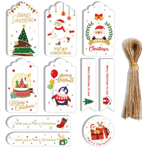 Christmas Hanging Decoration, Kraft, with Linen, printing, Christmas Design 