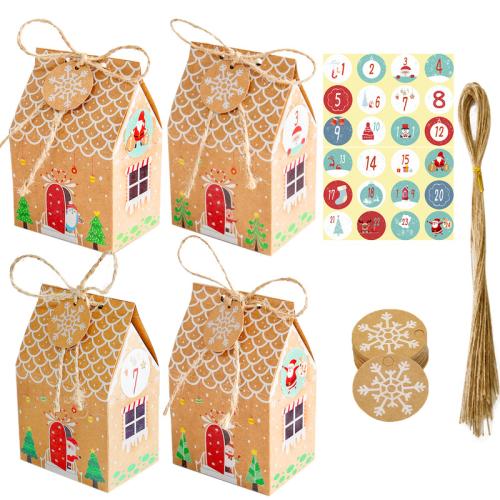 Kraft Boîte cadeau d’emballage, Impression, Conception de Noël & modèle mixte & styles différents pour le choix, Vendu par fixé