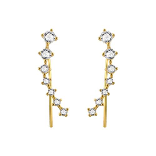 Boucles d'oreilles en laiton zircon cubique pavent, Placage, pavé de micro zircon & pour femme, plus de couleurs à choisir Vendu par paire