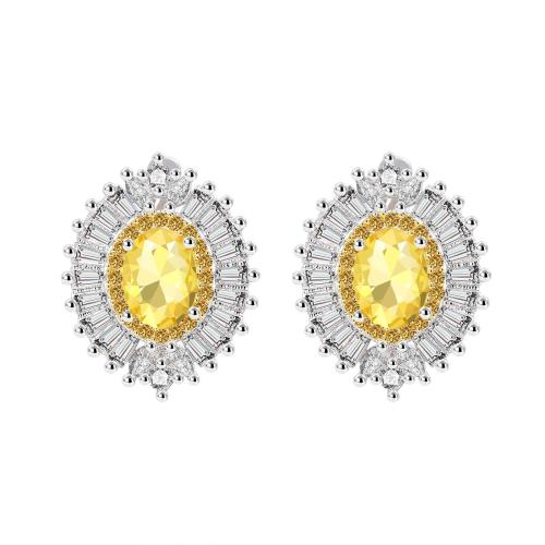 Boucles d'oreilles en laiton zircon cubique pavent, Placage, pavé de micro zircon & pour femme, plus de couleurs à choisir Vendu par paire