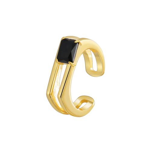 Anillo de dedo de latón, metal, chapado, diferentes estilos para la opción & micro arcilla de zirconia cúbica & para mujer & esmalte, más colores para la opción, Vendido por UD