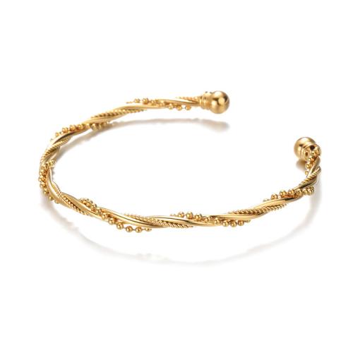 pulsera brazalete de acero inoxidable, acero inoxidable 304, chapado, para mujer, dorado, Vendido por UD