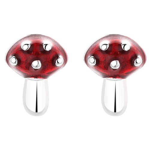 Argent sterling 925 boucle d oreille dormeuse, champignon, avec earnut en plastique & pour femme & émail, plus de couleurs à choisir Vendu par paire