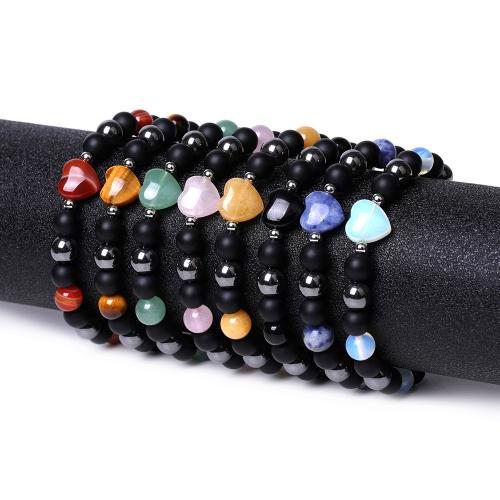 Gemstone Bracelet, Heart, polished & Unisex Approx 7.4 Inch 