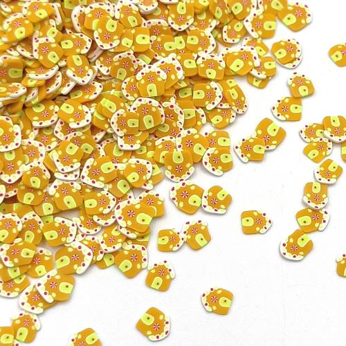 argile de polymère Ongles copeaux décoratifs, maison, DIY, Jaune, 5mm, Environ Vendu par sac