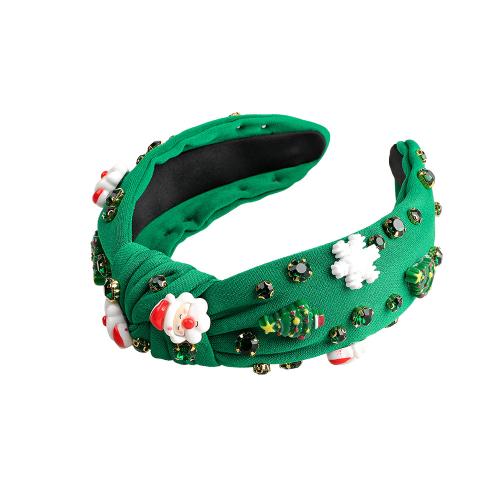 Christmas Headband, Cloth, with Plastic Pearl, handmade, Christmas Design & for woman & with rhinestone 