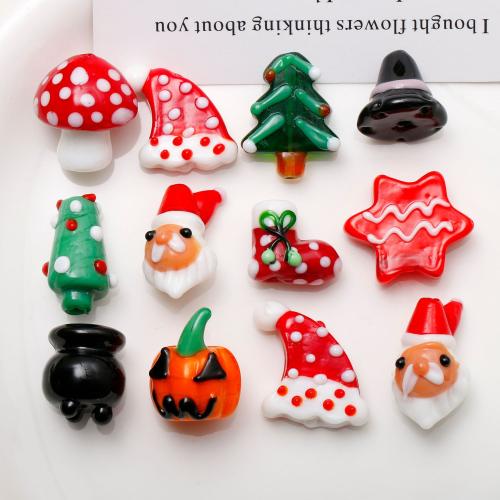 Weihnachten Lampwork Perlen, Unterschiedliche Form zur Auswahl & Weihnachts-Design & DIY, keine, verkauft von PC