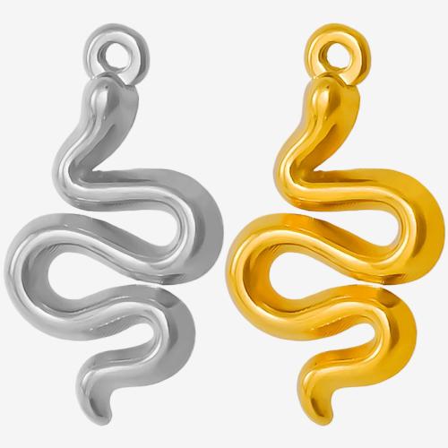 Stainless Steel Animal Pendants, 304 Stainless Steel, Snake, Vacuum Ion Plating, DIY 