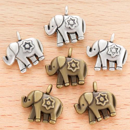 Zinklegierung Tier Anhänger, Elephant, plattiert, DIY, keine, 15x15mm, 100PCs/Tasche, verkauft von Tasche