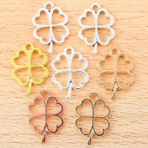 Zinc Alloy Clover Pendant, Four Leaf Clover, plated, DIY [