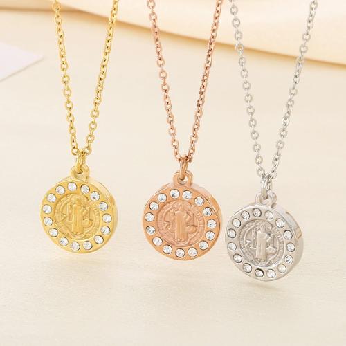 Collier de bijoux en acier inoxydable, Acier inoxydable 304, avec 1.6mm chaînes de rallonge, Placage, bijoux de mode & avec strass, plus de couleurs à choisir cm, Vendu par PC