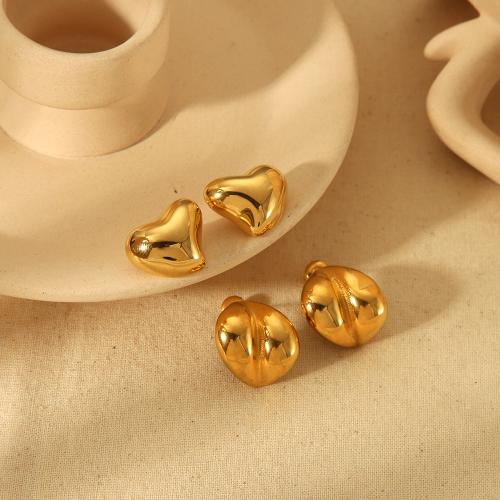 Titanium Steel Stud Earring, gold color plated, fashion jewelry golden 