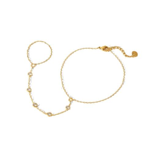 Partículas de acero Pulsera, chapado en color dorado, Joyería & diferentes patrones para la opción & con diamantes de imitación, dorado, Vendido por UD