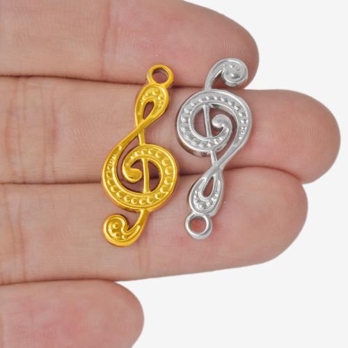 Stainless Steel Musical Instrument and Note Pendant, 304 Stainless Steel, Music Note, plated, DIY 