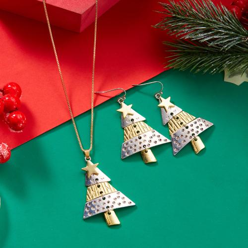 Zinklegierung Mode Schmuckset, Weihnachtsbaum, plattiert, Weihnachtsschmuck & verschiedene Stile für Wahl & für Frau, verkauft von PC