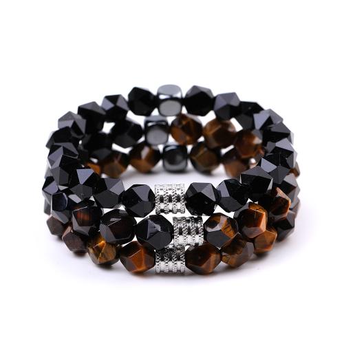 Piedras preciosas Pulsera, Patrón Geométrico, hecho a mano, diferentes materiales para la opción & unisexo & facetas, longitud:aproximado 7-7.5 Inch, Vendido por UD