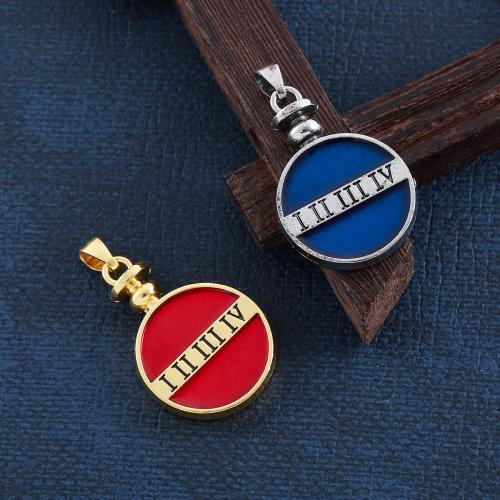 Zinc Alloy Enamel Pendants, Flat Round, plated, DIY 20mm 