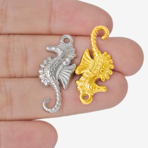 Stainless Steel Animal Pendants, 304 Stainless Steel, Seahorse, plated, DIY 