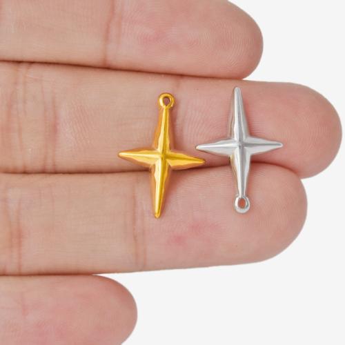 Stainless Steel Star Pendant, 304 Stainless Steel, plated, DIY [