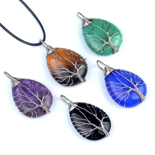 Gemstone Jewelry Pendant, Natural Stone, with Iron, DIY 