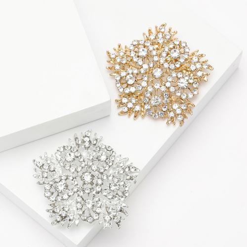 Zink Legierung Schmuck Brosche, Zinklegierung, Stern, plattiert, Modeschmuck & mit Strass, keine, 65x65mm, verkauft von PC