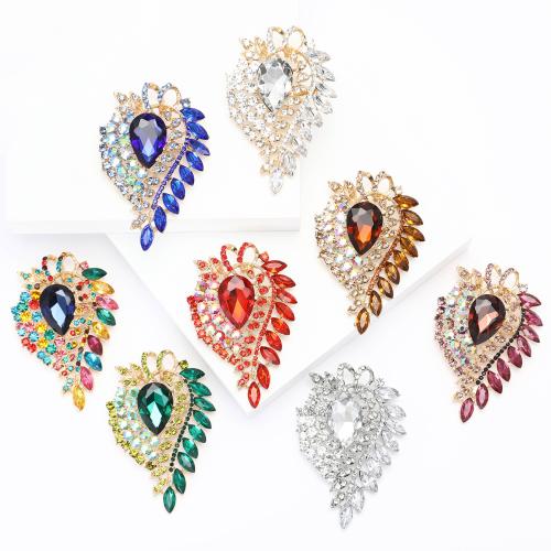 Zinc Alloy Jewelry Brooch, Flower, plated, fashion jewelry & with rhinestone 